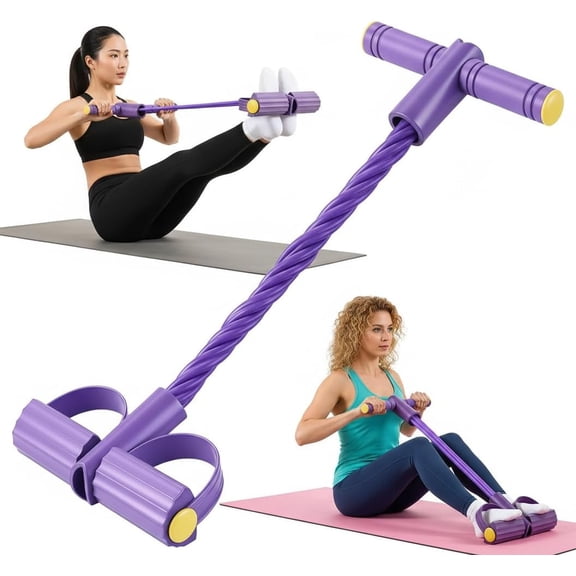 Pedal Resistance Bands with Handles for Women, 6-Tube Durable Pedal Exerciser for Home & Office Workout, Natural Rubber Resistance Band for Full Body Toning, Training Abdomen, Waist, Arms & Legs