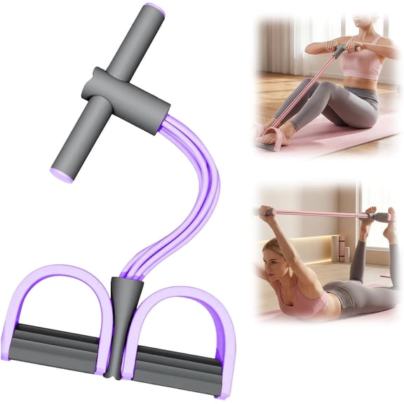 Pedal Resistance Bands with Handles, 6-Tube Elastic Yoga Pedal Puller, Natural Rubber Tension Rope for Abdomen, Waist, Arm, Leg Full Body Workout