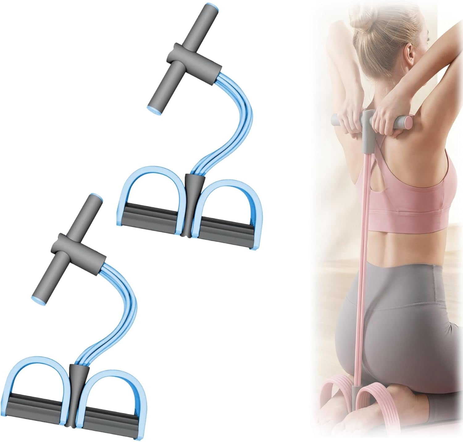 Pedal Resistance Bands with Handles, Multifunction Elastic Yoga Resistance Band,Foot Pedal Resistance Band,Yoga Elastic Exercise Bands