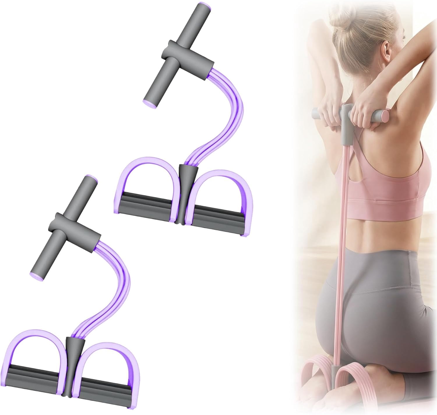 Pedal Resistance Bands with Handles, Multifunction Elastic Yoga Resistance Band,Foot Pedal Resistance Band,Yoga Elastic Exercise Bands