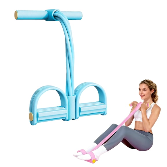 Pedal Resistance Bands with Handles, Upgrade 6-Tube Natural Latex Exercise Bands with Non-Slip Foam Grips for Home Gym & Strength Training