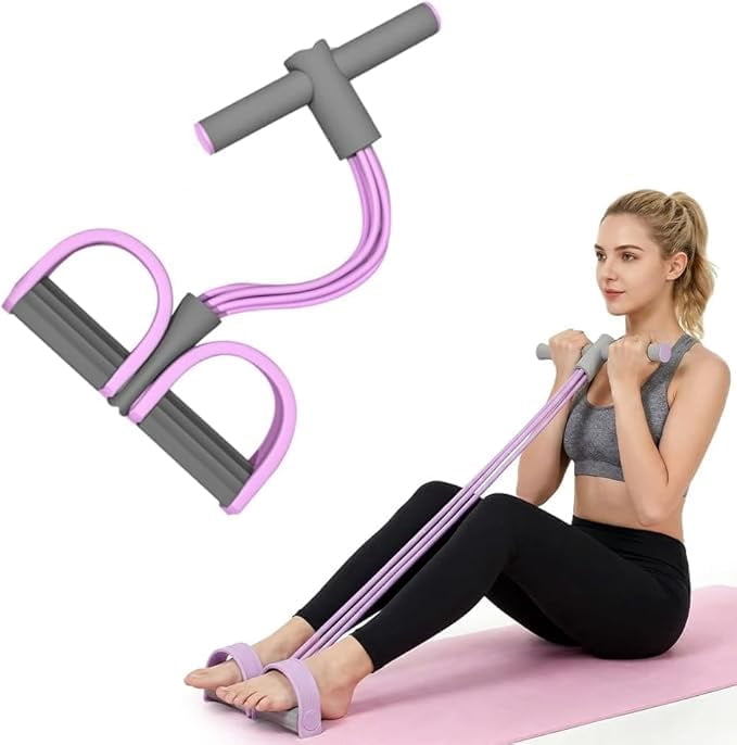 Pedal Resistance Bands with Handles for Full Body Workout, Elastic Exercise Band for Arms, Legs & Core Training, Portable Home Fitness Equipment
