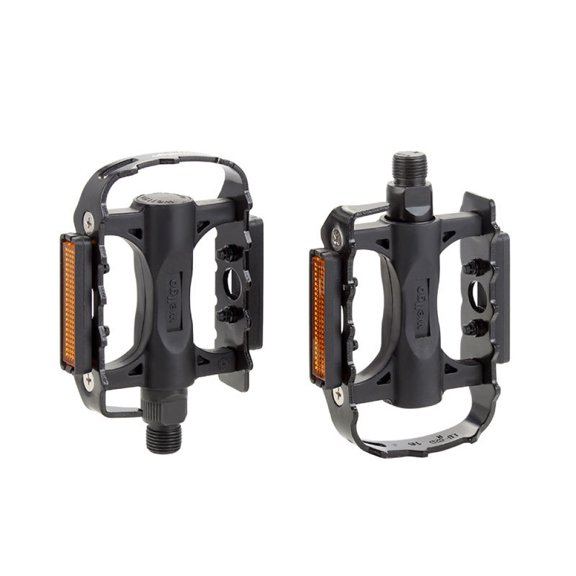 Pedal Set, Universal Screw Thread Pedals with Side Reflective Stripe for Enhanced Visibility, Aluminum Alloy Body Pedals for MTB, BMX, Road Bikes (Advanced Features)