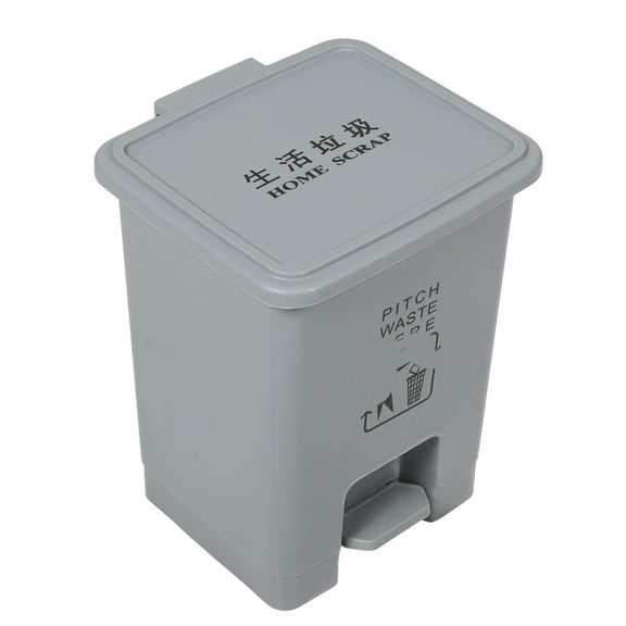 Pedal Trash Can Wicker Waste Paper Bin Bins Cans Recycling Office Grey