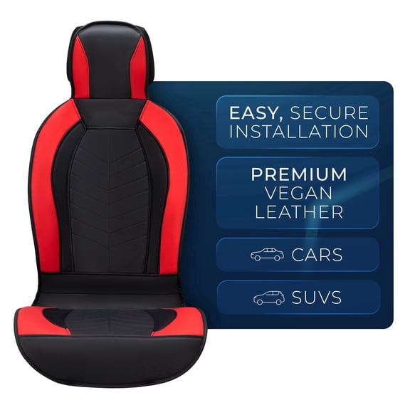 Pedali Royce Hybrid Vegan Leather Seat Cushion, 1-Piece, Black and Red