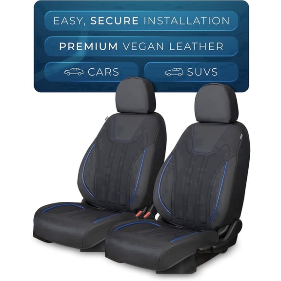 Pedali Strada Vegan Leather Seat Covers with Headrest Covers, 2-Piece, Tan