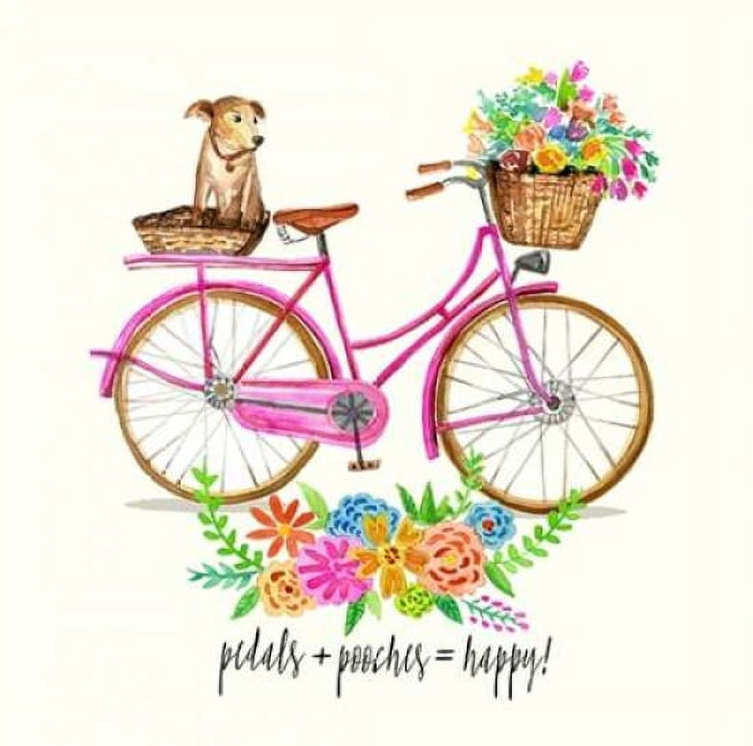 Pedals Pooches Canvas Art - Jin Jing (24 x 24)