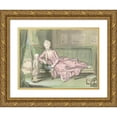 thumbnail image 1 of Peder Als 18x14 Gold Ornate Wood Frame and Double Matted Museum Art Print Titled - Third Draft of Painting by Caroline Mathilde and Frederik (1771), 1 of 4