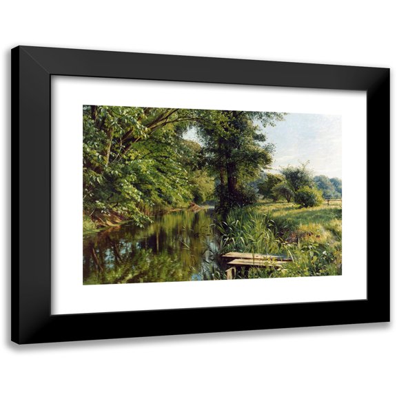 Peder Mørk Mønsted 14x11 Black Modern Framed Museum Art Print Titled - Reflections of Spring (1908)