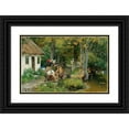 thumbnail image 1 of Peder Mørk Mønsted 18x13 Black Ornate Wood Framed Double Matted Museum Art Print Titled - Washing Day (1883), 1 of 5