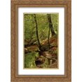 thumbnail image 1 of Peder Mork Monsted 2x Matted 18x24 Gold Ornate Framed Art Print 'A Forest Stream', 1 of 2