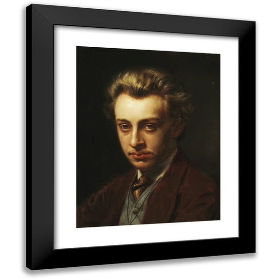 Peder Severin Krøyer 12x14 Black Modern Framed Museum Art Print Titled - Portrait of Painter Frans Schwartz (1869)