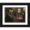 thumbnail image 1 of Peder Severin Krøyer 18x14 Black Ornate Wood Framed Double Matted Museum Art Print Titled - At the Grocery Store, when There is No Fishing (1882), 1 of 5