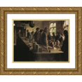 thumbnail image 1 of Peder Severin Krøyer 18x14 Gold Ornate Wood Frame and Double Matted Museum Art Print Titled - At the Grocery Store, when There is No Fishing (1882), 1 of 4