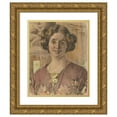 thumbnail image 1 of Peder Severin Krøyer 20x24 Gold Ornate Framed and Double Matted Museum Art Print Titled - Portrait of a Woman (Probabllly Anna Vilhelmine Johanne Dorthea Halberg, Married Bjorner, Later Lars, 1 of 4
