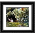 thumbnail image 1 of Peder Severin Kroyer 2x Matted 22x20 Black Ornate Framed Art Print 'Marie in the Garden (The Roses)', 1 of 2