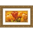 thumbnail image 1 of Pedersen, David 32x18 Gold Ornate Wood Framed with Double Matting Museum Art Print Titled - Bouquet of orange tulips, 1 of 4