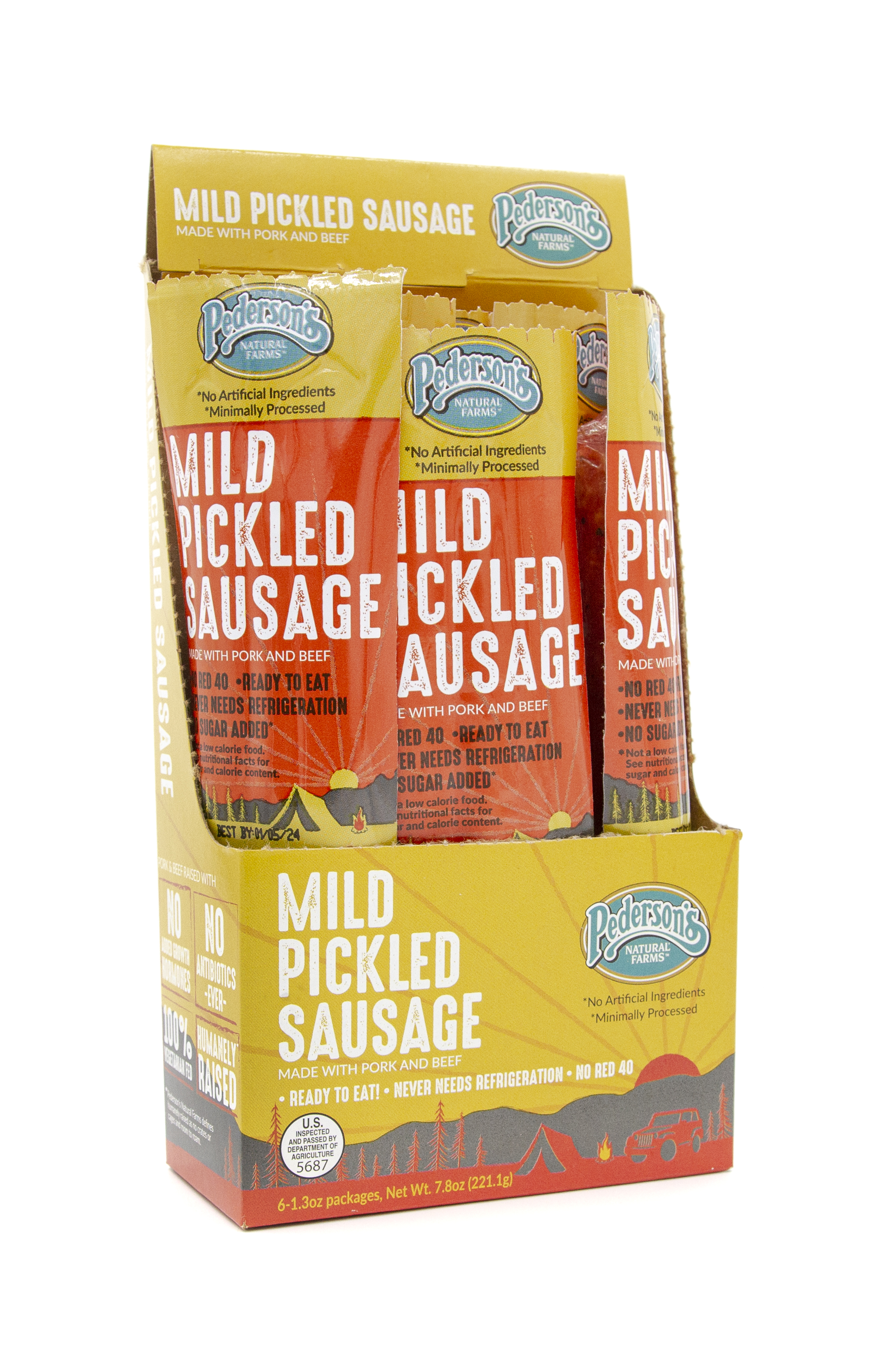 Pedersons Natural Farms, Individually Wrapped Mild Pickled Sausage (6