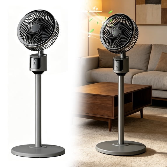Pedestal Air Circulator, Whisper-Quiet Pedestal Air Circulator Fan, 3 Speed Adjustable Height USB Stand Fan For Home Bedroom