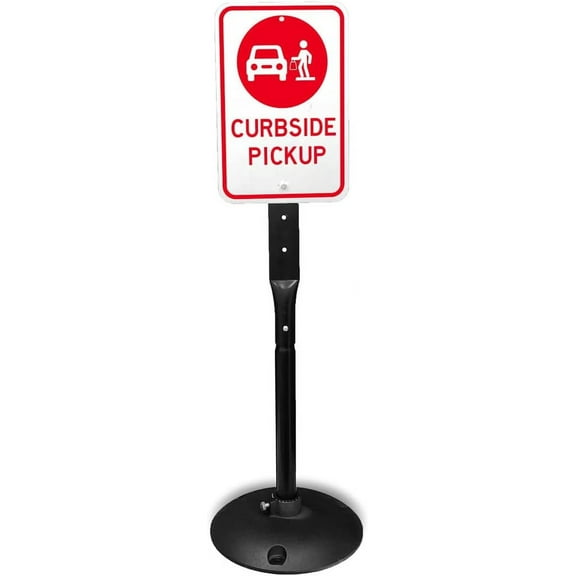 Pedestal Base with a flattened Two-Part Post Plus Nuts and Bolts for attaching a Sign (28 lbs)