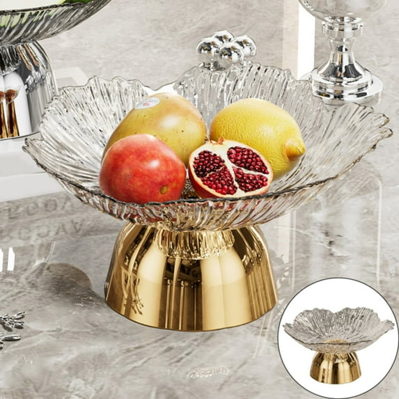 Pedestal Bowl, Footed Bowl, Pedestal Fruit Bowl, Large Decorative Fruit Bowl, High-foot Deep Fruit Bowl, Fruits Holder for Dining Table, Modern Storage Tray for Office Party Kitchen Home