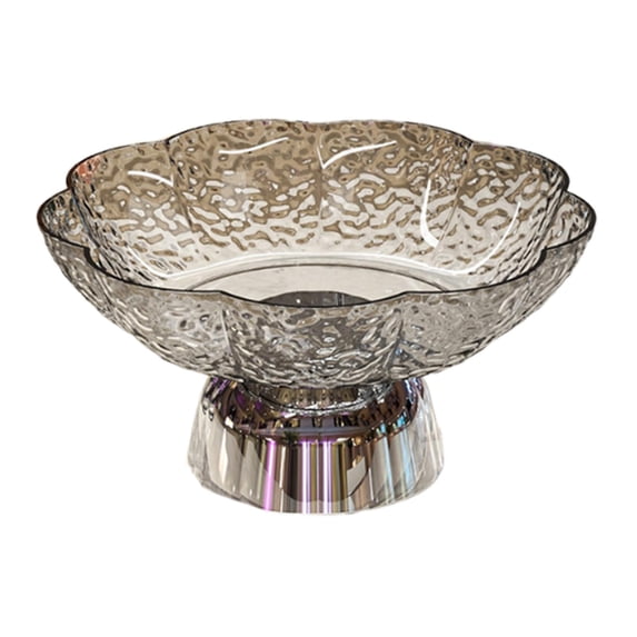 Pedestal Bowl Snack Organizer Fruit Stand in a Modern Gray and Silver Style for Wedding Table Centerpieces