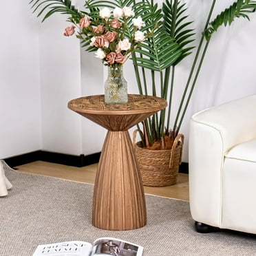 Round Pedestal Drink Table - Small Side Table For Cocktails & Small Spaces