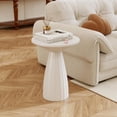thumbnail image 1 of Pedestal Drink Table, Small Round Martini Table, Metal End Table for Small Space, Living Room, White, 1 of 7