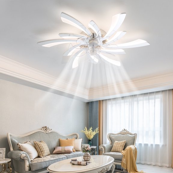 Pedestal Fan, 30.7In Ceiling Fan with Lights, Remote Control 3 Color Temperatures,6 Gear wind Speed Fan Light, Tower Fan,Acrylic Desk Fan, Electrical Appliances Fans