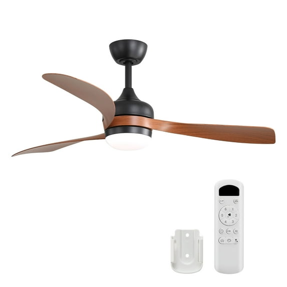 Pedestal Fan, 52-INCH Ceiling Fan With Reversible DC Motor and 18W LED Light,Remote Control,3 ABS Blades,Dimmable and Timable, Brown Tower Fan,Abs Desk Fan, Electrical Appliances Fans