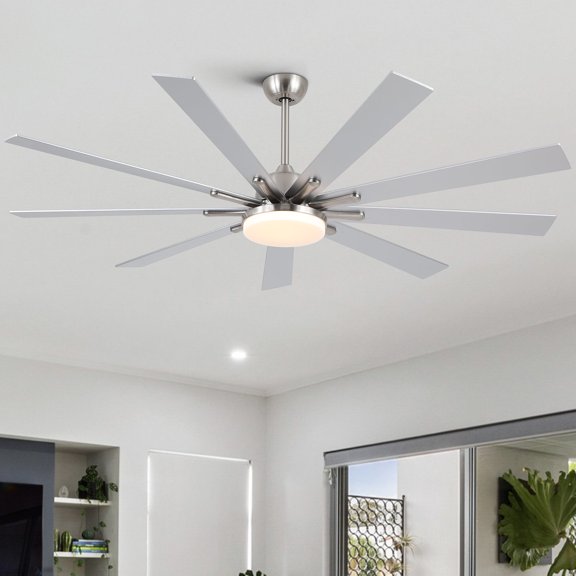 Pedestal Fan, 72 in Integrated LED Brushed Nickel Smart Ceiling Fan with Remote Control, Brushed Nickel Tower Fan,Metal Desk Fan, Electrical Appliances Fans