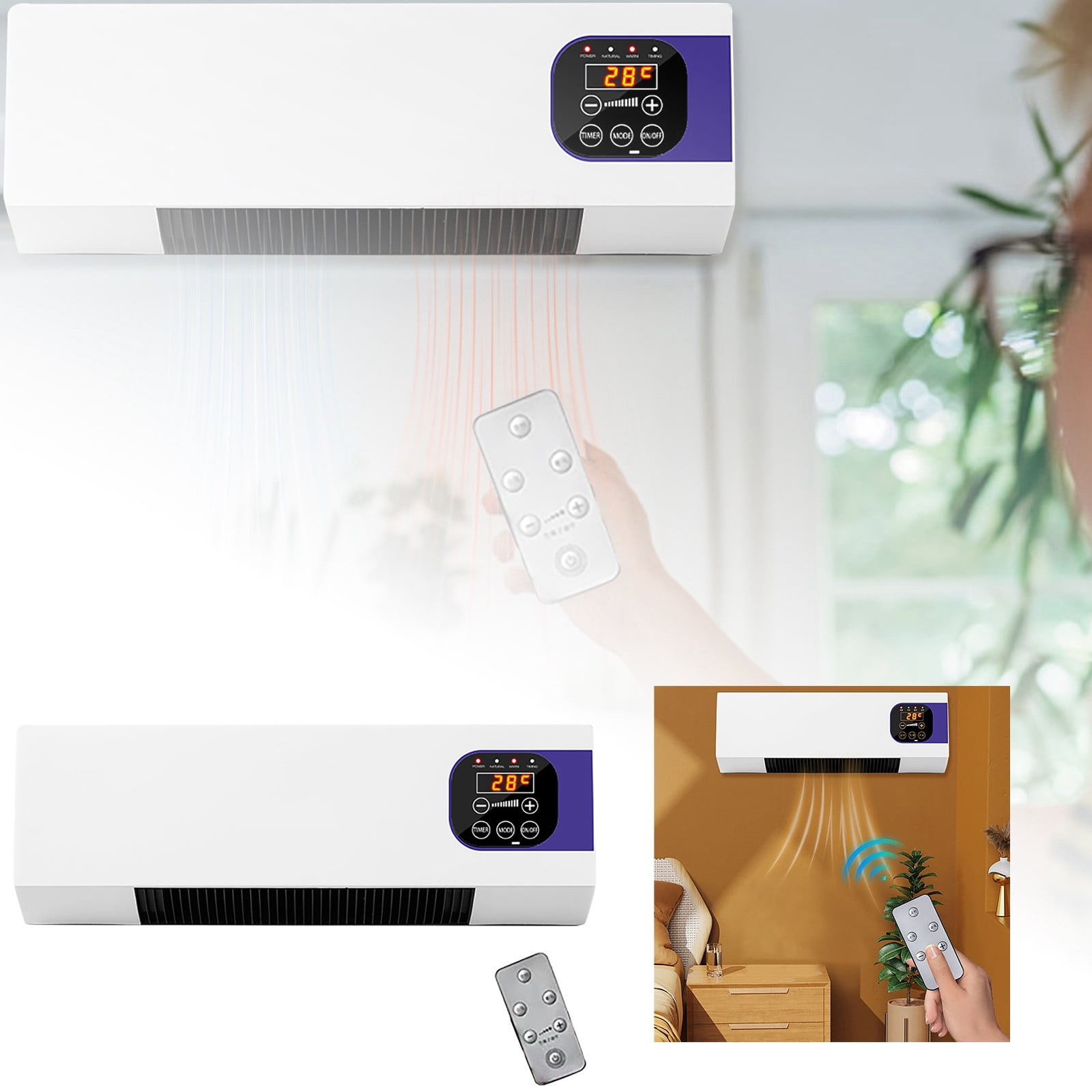 Pedestal Fan with Metal Fan Room Remote Heat Fan Quiet Indoor Ac Unit