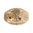 thumbnail image 1 of Pedestal Fan, (Same as W882P144352) 22 Inch New Boho Caged Ceiling Fan With Enclosed Rattan 6 Speeds Remote Control Reversible DC Motor For Living Room, Rattan Tower Fan,Abs Desk Fan, 1 of 7