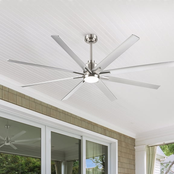 Pedestal Fan, Smart 72" Integrated LED Ceiling Fan with Silver Blades in Brushed Nickel Finish, Silver Tower Fan,Abs Desk Fan, Electrical Appliances Fans
