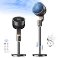 thumbnail image 1 of Pedestal Fan for Bedroom, Air Circulator Fans with Remote & RGB Light, 120° Horizontal + 90° Vertical Oscillating, 12 Speeds, 12H Timer, for Home, 1 of 9