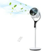 FOHERE Pedestal Fan for Bedroom, 12 Speeds, 3 Modes, 12H Timer, Rgb Lights, Remote Control, 85ft, 120° Quiet Oscillating Standing Fan for Home Office