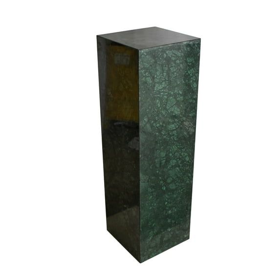 Pedestal For Artwork, Modern Dark Green and Black Marble Stone 12" x 12" x 39"H