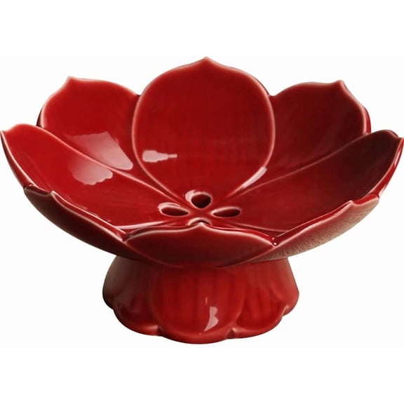 Pedestal Fruit Bowl Centerpiece Decorative Compote Footed Bowl Ceramics Dessert Serving Bowl Tray Display Stand Lotus Drain Plate for Kitchen Counters for Fruits Breads Snacks