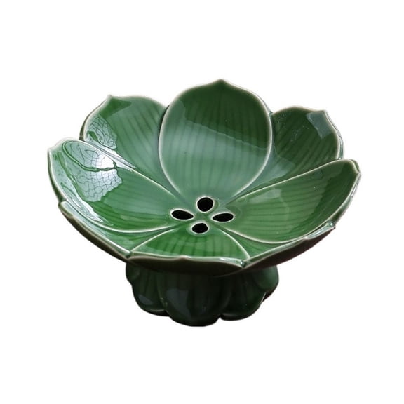 Pedestal Fruit Bowl Centerpiece Decorative Compote Footed Bowl Ceramics Dessert Serving Bowl Tray Display Stand Lotus Drain Plate for Kitchen Counters for Fruits Breads Snacks