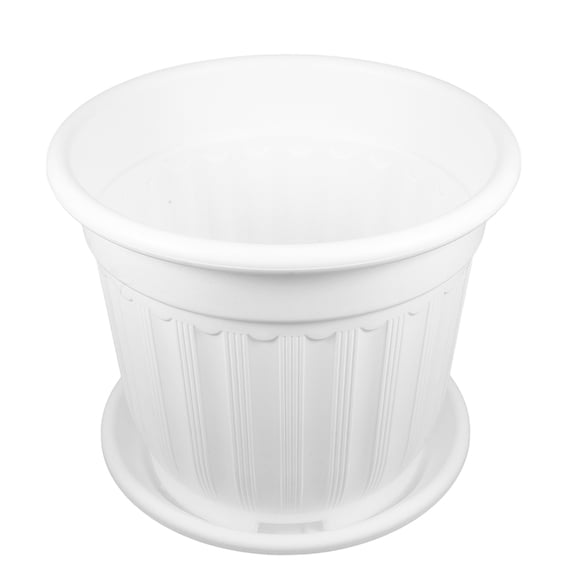 RENACLIPY Versatile White Plastic Planter Urn with Elegant Column Statue Stand for Flowers