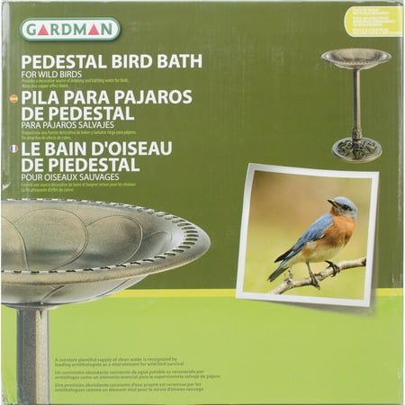 Pedestal Resin Bird Bath-Anitque Bronze Effect