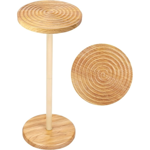 Pedestal Side Table,10.24" Natural Wood Round Coffee Table, Drink Table Pedestal, Small Coffee Tables For Small Spaces, Martini Tables, Round Cocktail Table, Small Side Table For Living Room(Natural)