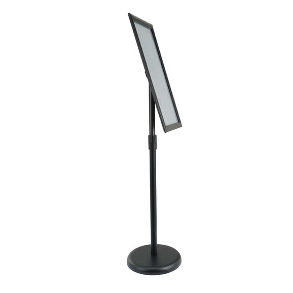 Pedestal Sign Holder 11x17, Adjustable Floor Stand, Heavy Duty Poster Display, Rotating Black Signage for Advertising, Menu, Vertical & Horizontal