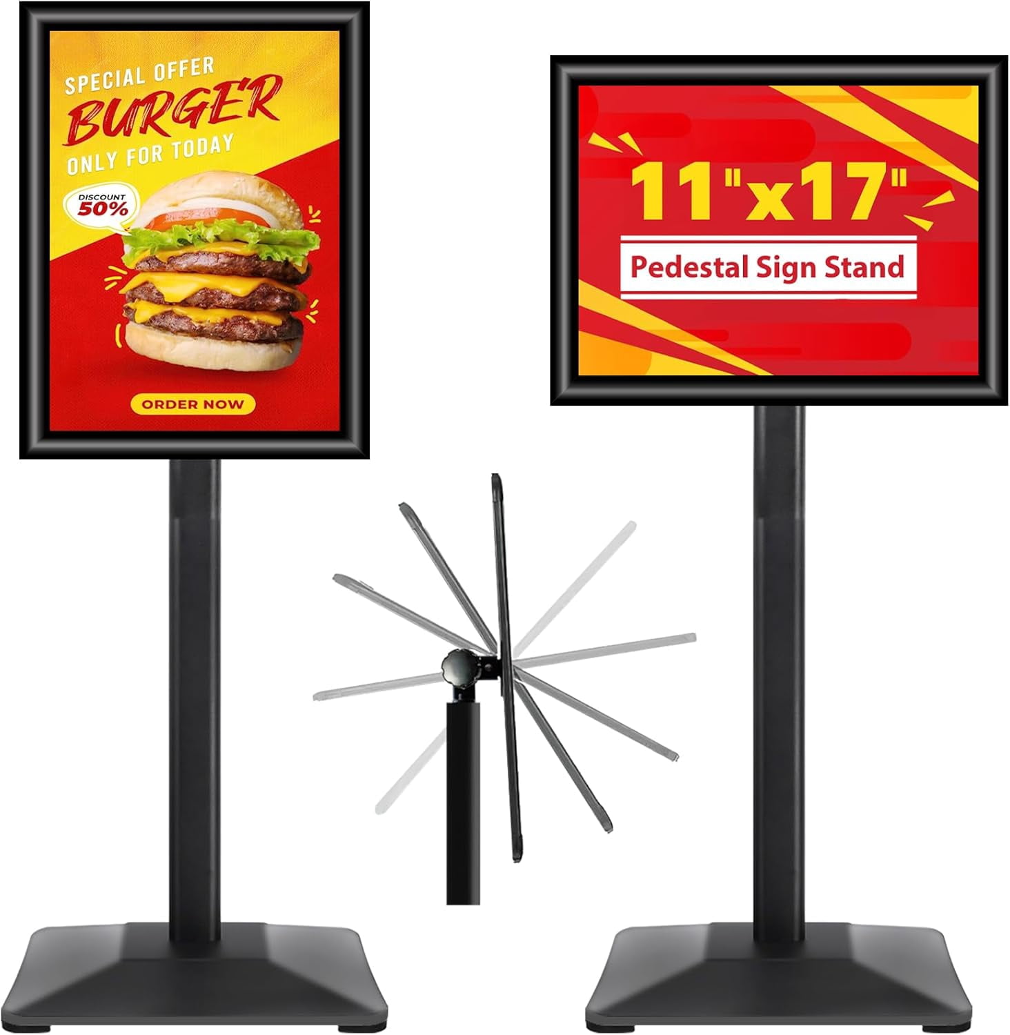Pedestal Sign holder Stand 11x17inch Adjustable Standing Floor Sign ...