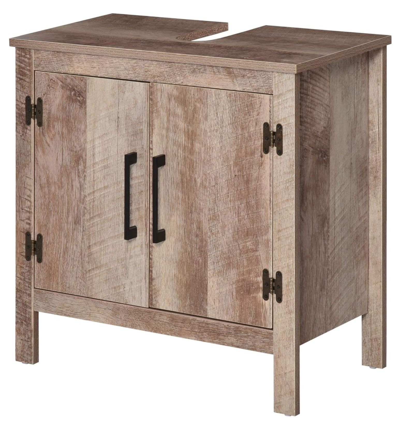 Pedestal Sink Storage Cabinet, Rustic Under Sink Cabinet, Bathroom Vanity Cabinet with Double Door Space Saver Organizer, Barnwood