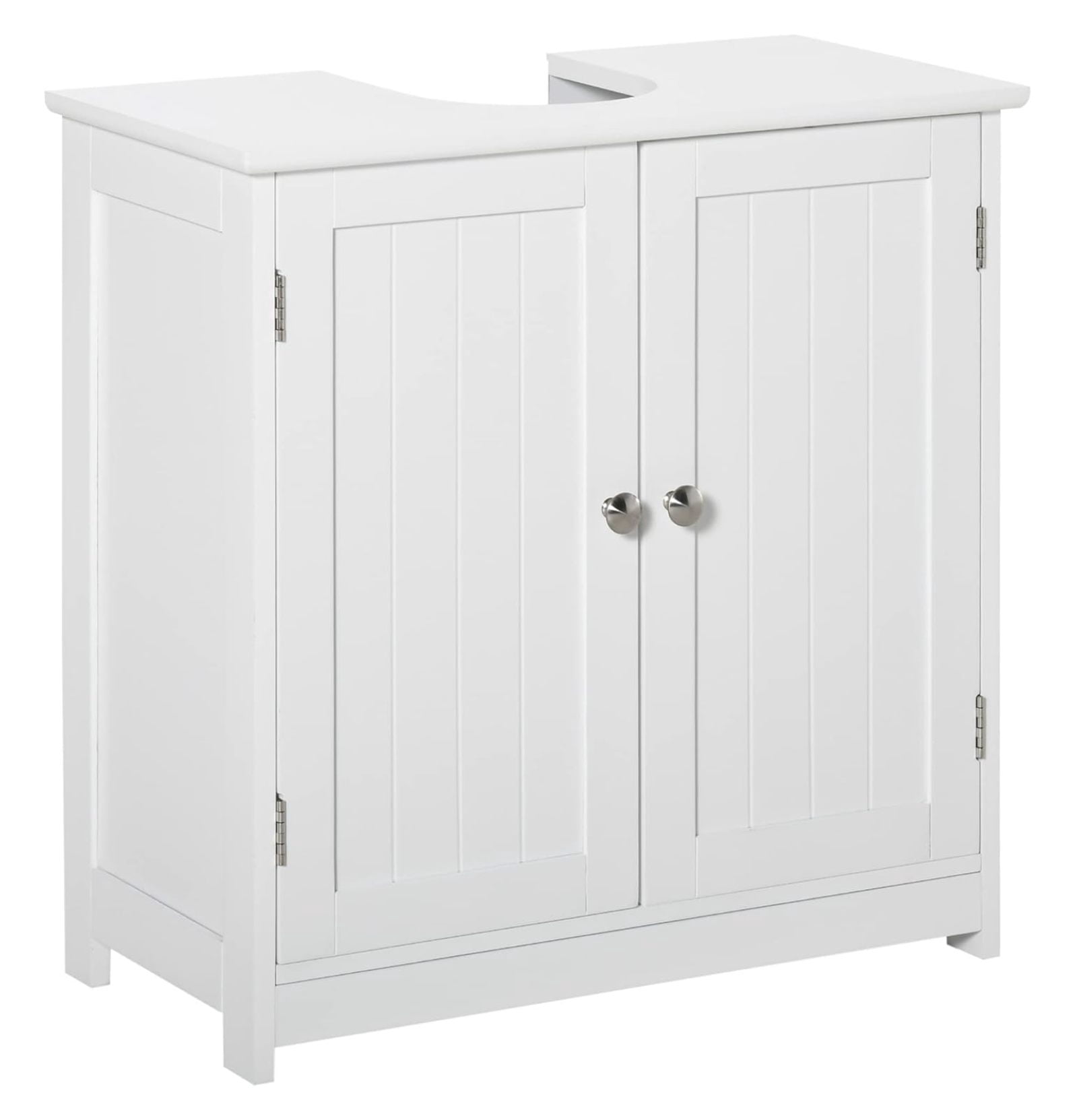 Pedestal Sink Storage Cabinet with Adjustable Shelf, White Bathroom ...