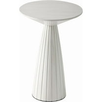 Pedestal Small Drink Table Round Martini Table Wood Plant Stand End Table for Small Space Living Room, Bedroom, White