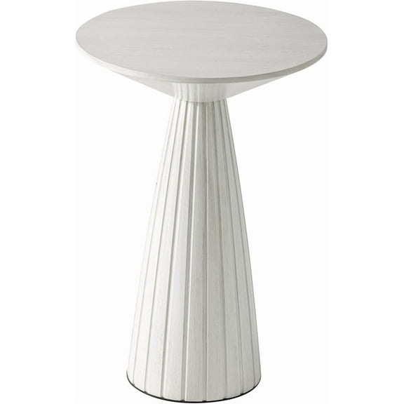 Pedestal Small Drink Table Round Martini Table Wood Plant Stand End Table for Small Space Living Room, Bedroom, White