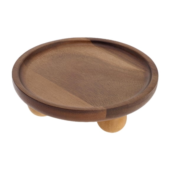 Pedestal Stand Riser Wood Tray Footed Decorative Rustic Material for Kitchen Counter Bathroom Vanity