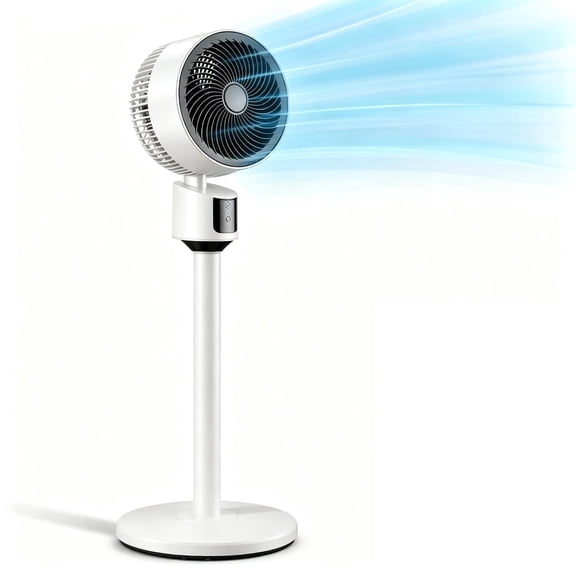 Pedestal Standing Fans For Bedroom, Standing Fan Whole Room Air Circulator, 90Ft Airflow, 30Db Quiet Dc Motor, 90° Oscillating Pedestal With Remote, 3 Speeds, Adjustable Height